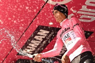 Une première victoire d'étape dans un grand tour pour Isaac Del Toro. KEYSTONE/EPA/LUCA ZENNARO